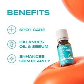 Aceite Facial Clarificante De Árbol De Té Para Piel Grasa Y Sensible. Cuidado Diario Ligero Con Árbol De Té. Cuidado Vegano Coreano Que Equilibra La Piel. 22 Ml (0.7 Fl Oz).