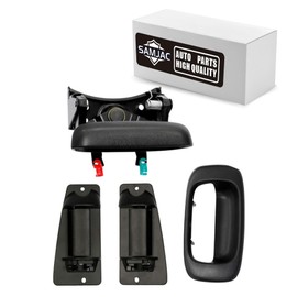 SAMJAC Set of 3 Tailgate Handle Latch, Bezel Trim with Rod Clips, and Extended Cab Door Handle Set | for 1999-2007 Chevy Silverado GMC Sierra 1500 2500 3500 | Replaces# 15997911, 15228539, 15228541