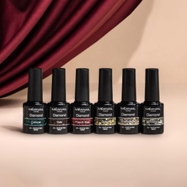 Parisienne Box • Semi-permanent Nail Polish • 6 UV LED Colors • Semi-permanent Manicure Set with 6 Soak Off Gel Nail Polish • European CE Standards • Méanail Paris