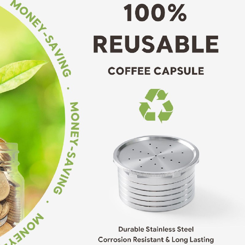 Stainless Steel Coffee Capsule Reusable Coffee Pods Eco Friendly Refillable