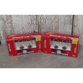 Crystal Lot of 8 Vintage Crystal C9 1/4 Outdoor Christmas Light Bulbs Clear 120V