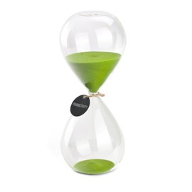 SWISSELITE Hourglass Sand Timers, Hourglass Sand Clock Inspired Glass for Home, Desk, Office Decor (8Inch-30Mins Macaw Green)