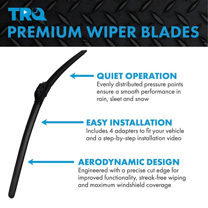 TRQ Premium Windshield Wiper Blades 16 & 26 Inch Silicone