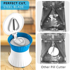 Pill Crusher Cutter Splitter Grinder 3 in 1 Pill Crusher Pulverizer Tablet Cutter with Small Pill Box Container Pill Breaker Slicer Chopper Divider Multifunction