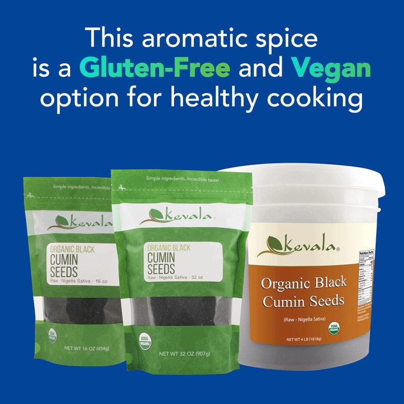 Kevala Organic Black Cumin Seeds (Nigella Sativa) – Raw Seeds