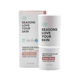 Seasons love your skin protector solar facial en barra con color multi stick rubor labial y sombra7.5 g (Rosa)