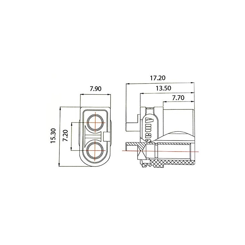 AMASS 純正XT60Uコネクターオスメス5セット