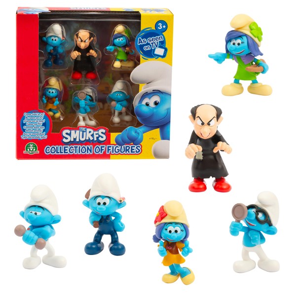 Giochi Preziosi Les Schtroumpfs, PUF14 Set of 6 Figures, 5.5