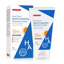 Shefave Ceramide Sun Cream Gesicht SPF 50 Hyaluronsäure + Ceramide + Vitimin C Sonnencreme für Trockene & Beanspruchte Haut Feuchtigkeitsspendend, Sunscreen FüR Gesicht & KöRper