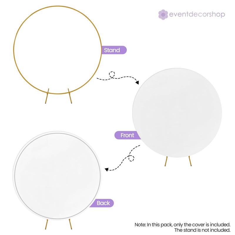 Spandex Round Arch Backdrop Cover 150cm White – Stretch-Fit Wrinkle-Resistant