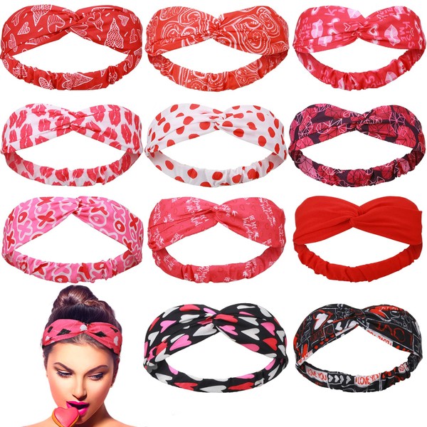 12 Pieces Festival Headbands Valentine's Day St. Patrick's Day Elastic