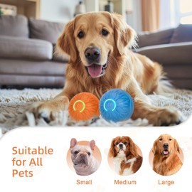 Dog Toy Ball, 2-Pack Durable Smart Bouncing Chew Balls for Dogs – Interactive Fetch, Chew & Play Toy for Small & Medium Dogs, Blue & Orange Pet Tennis Balls (0.37 lbs)