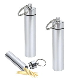Pack of 2 toothpick dispensers, toothpick dispenser, portable toothpick holder, metal toothpick box, portable pockets toothpicks, for outdoor, picnic, camping