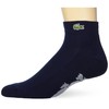 Lacoste Men's Performance Graphic Ankle Socks, Navy Blue/Silver Chine, Large