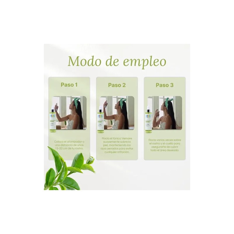 Tónico Facial De Té Verde Vemare Control De Brillo 250