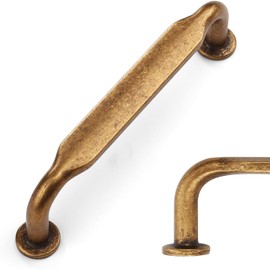 Amerdeco UK0071 Furniture Handles, Antique Brass Cabinet Handles, Kitchen Handles, 96 mm Hole Spacing, Drawer Handles, Drawer Handles, Handles for Kitchen Cabinets, Wardrobe, Pack of 10