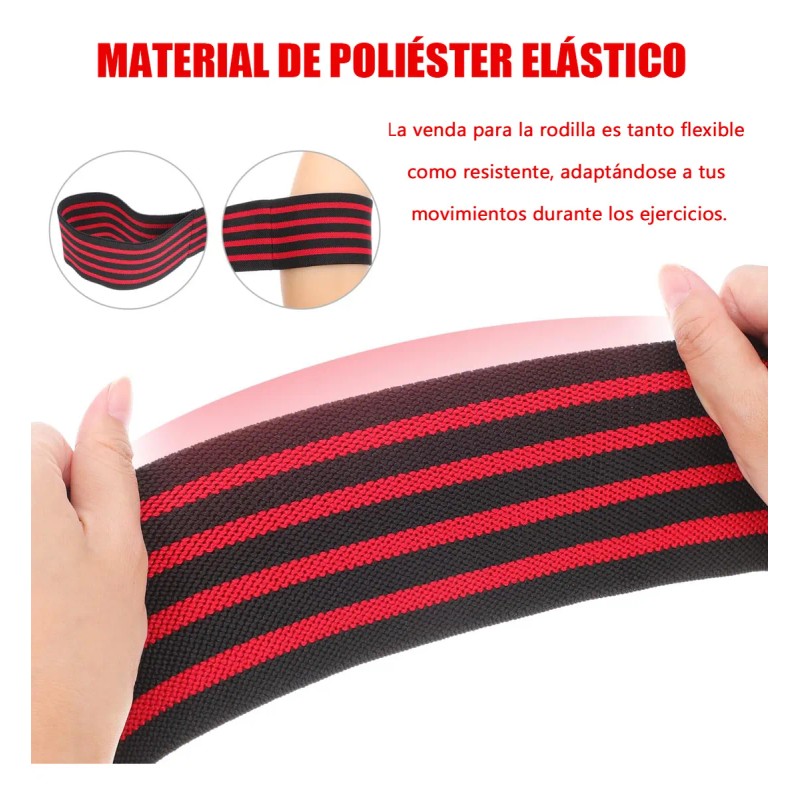 1 Par Vendas Para Rodilla Knee Wraps Elastica Rodilleras Gym