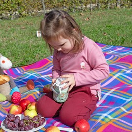 Stainless Steel Water Bottle, 400 ml, Children's Farm Motif