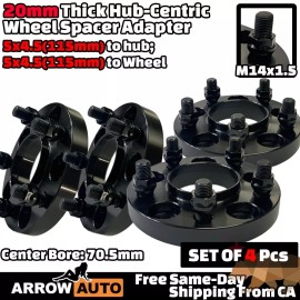 Arrow 4x 20mm 5x4.5 Hub Centric Adapter Spacer Fit 15-24 Mustang/20-24 Explorer& GT