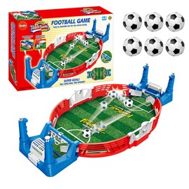 FainFun Mini Table Football for Children, Mini Table Football with 6 Footballs, Interactive Table Football Game for Children, Table Football Player for Children and Adults (Red Blue)