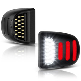 LESAUCE Red OLED Neon Tube LED License Plate Lights Tag Lights Assembly Replacement for Chevy Silverado GMC Sierra 1500 2500 3500 Tahoe Suburban Escalade Yukon XL, 2PCS