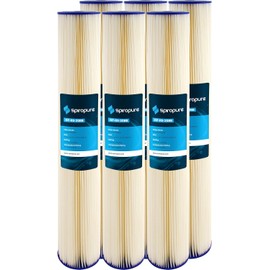 SpiroPure SP-R5-20BB 20x4.5 5 Micron Pleated Polyester Sediment Water Filter Cartridge SPC-45-2005 (Case of 6)