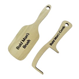 WEIMU Funny Bald Men Comb Prank Gift Anti Hair Loss Comb Wooden Hairless Grooming Brush Bald Man Joke Hairbrush Men Hair Loss Grooming Tool Funny Birthday Party Gift for Friends