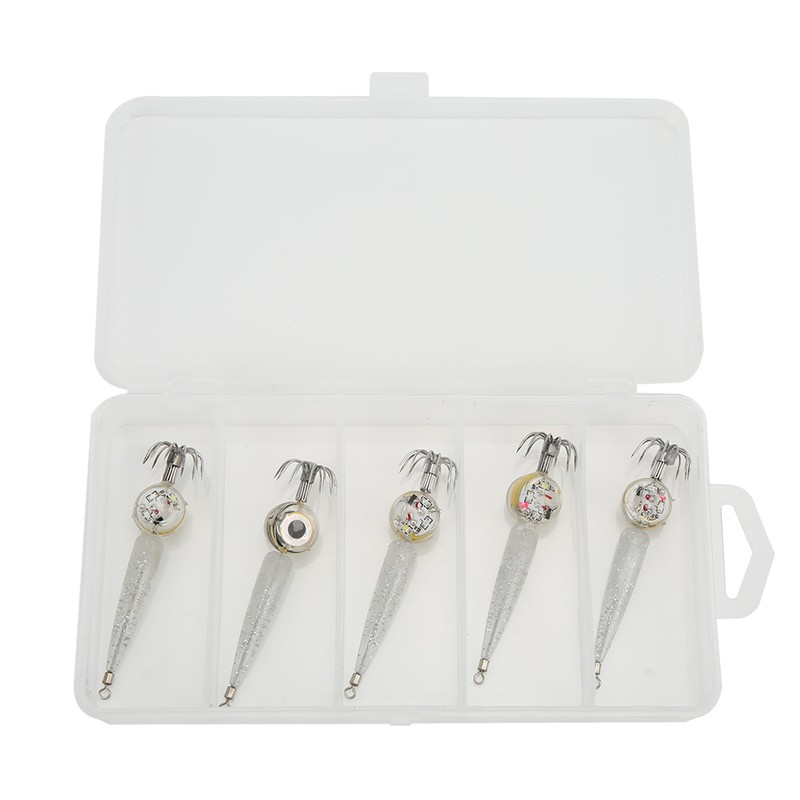 5pcs LED Octopus Hook Strong Penetration High Carbon Steel Electronic