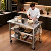 Stainless steel kitchen prep and work table with Wheels,36x24in,Multi-Size