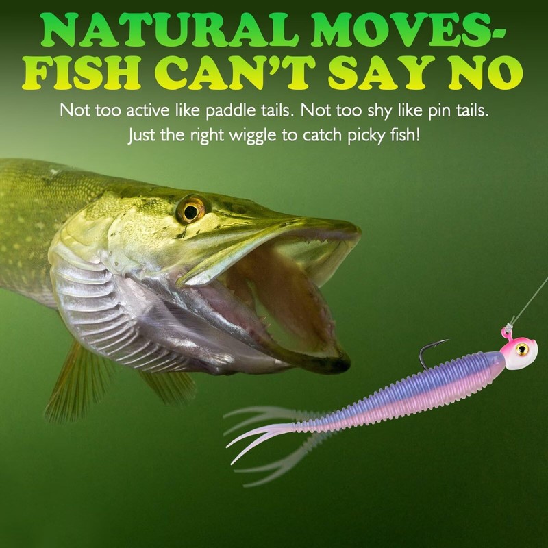 LUCKYFISHING Soft Plastic Baits Forked Tail Fishing Soft Bait for