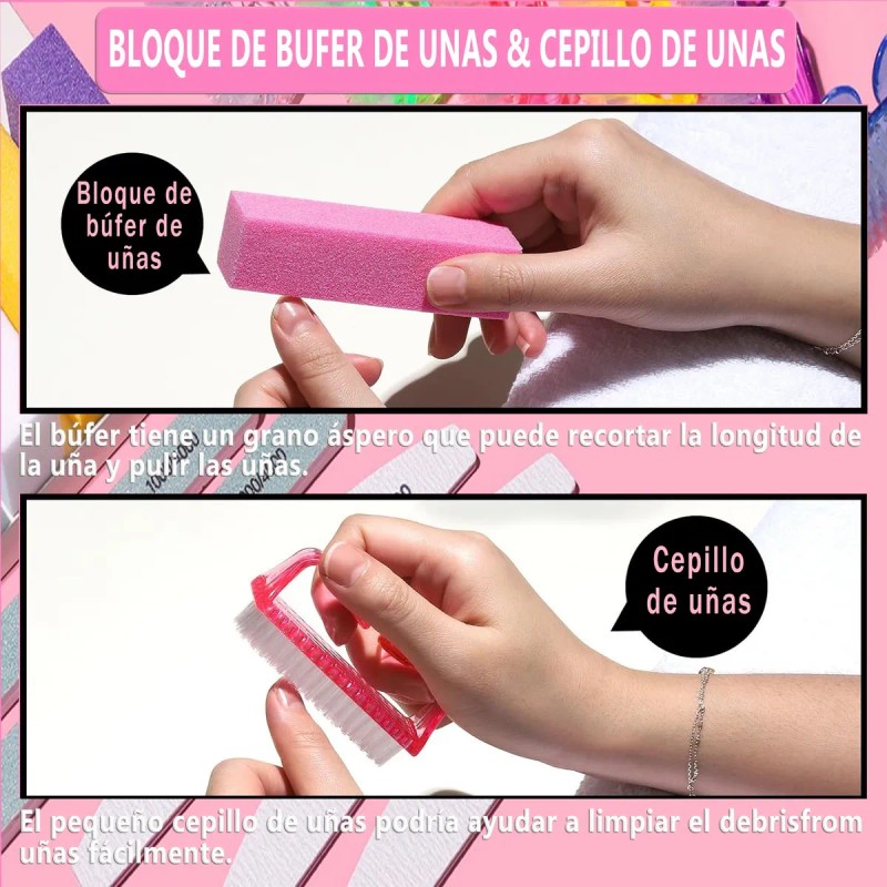 Kit De Para Manicure Y Limas Para Uñas Profesional 12