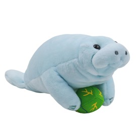BEEPEACH 7inch Playful Manatee Plush Lifelike Manatee Plushie with Ball Soft Stuffed Marine Animal Doll for Kids' Bedtime Fun
