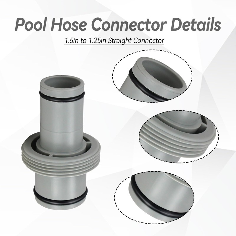 Zueyen Pool Hose Adapter, 2-Way Hose Connector 38 mm to