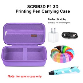 Elonbo 3D Pen Carrying Case for SCRIB3D P1 3D Printing Pen with Display, Purple (CASE ONLY! SCRIB3D P1 Not Included)