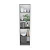 FocusOnHome Bookcase Compact Bookshelf with Multiple Shelves, Matt Gray/White