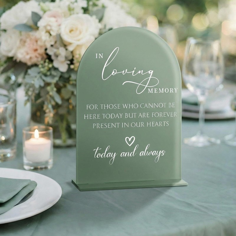 Junkin in Loving Memory Wedding Sign with Stand 5" x