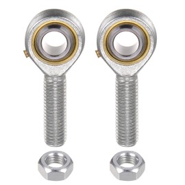 sourcing map POS12 M12 Plug Rod End Bearing M12 x 1.75 Right-Handed Thread Self-Lubricating Joint Rod Ends Includes Lock Nut Pack of 2