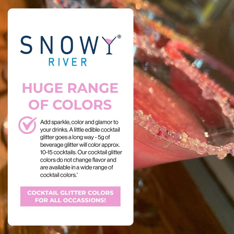 Snowy River Edible Cocktail Glitter -All Natural Edible Beverage Glitter