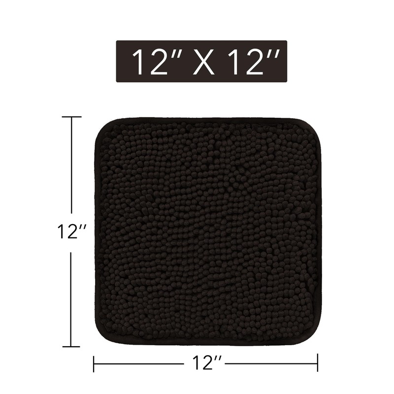 Yeaban Small Bathroom Rugs 12"x12" – Thick Chenille Bath Mats