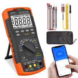 Digital Multimeter Voltmeter Kethvoz TRMS 6000 Counts AC DC Ammeter with App & NCV Accurately Measures Voltage Current Ohm Capacity Continuity Frequency Diode Transistor HFE Temp