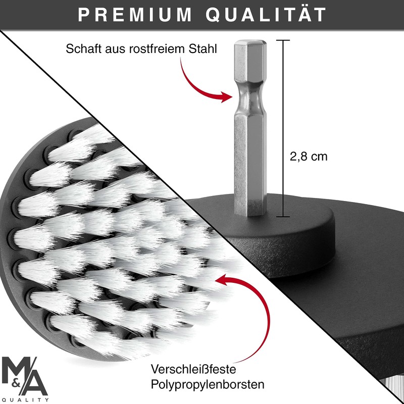 M&A Quality® Drill brush attachment set, set of 6 soft