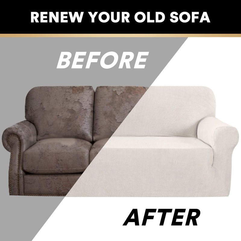 PrinceDeco Stretch Loveseat Sofa Cover Slipcover Couch Cover for 2