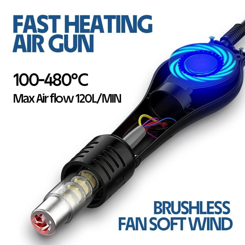 WEP Digital Soldering Iron Kit With Desoldering Hot Air Rework