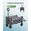 Small Wagon Cart Foldable, Collapsible Wagon with 360 LBS Max