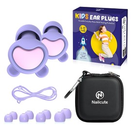 Kids Ear Plugs (6+yrs), Reusable Everyday Noise Reduction Earplugs for Focus, Travel, Socializing, Concerts, Events, Sensitivity, School, Playtime – Children Hearing Protection, 26 dB, 4 Sizes Tips