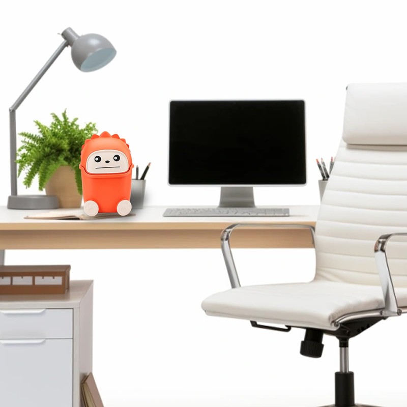 UOIXPUHUO Mini Trash Can with Flip Lid, Cute Monster Desk