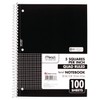 Mead Spiral Notebook, 1 Subject, Quad Ruled, 100 Sheets, Grid