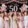 50th Birthday Banner Rose Gold Black Decoration 50th Birthday Women