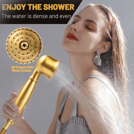 Ycxydr Antique Bronze Shower Head, Telephone Shaped, 1.5M Stainless Steel Hose, Massage Setting, OT-105 Model