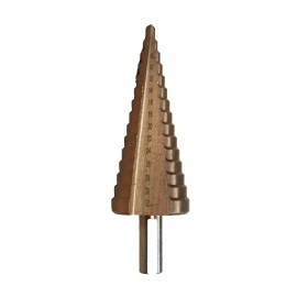 hoteche HSS Cobalt Step Drill Bit Metric 4mm to 32mm, 15 Steps, Shank 3/8" 82020608